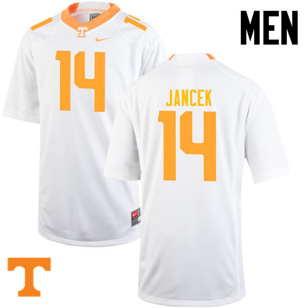 Men #14 Zac Jancek Tennessee Volunteers College Football Jerseys-White